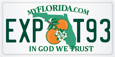 FL license plate EXPT93