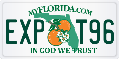 FL license plate EXPT96