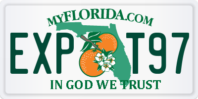 FL license plate EXPT97