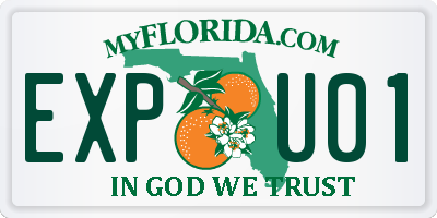 FL license plate EXPU01