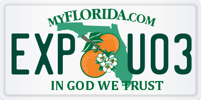 FL license plate EXPU03