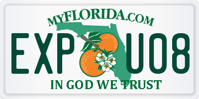 FL license plate EXPU08