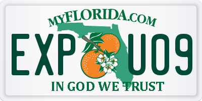 FL license plate EXPU09