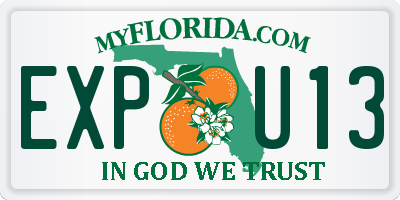 FL license plate EXPU13