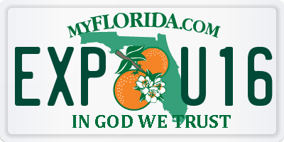 FL license plate EXPU16