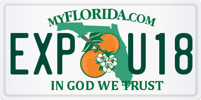 FL license plate EXPU18