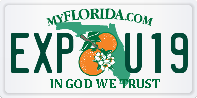 FL license plate EXPU19
