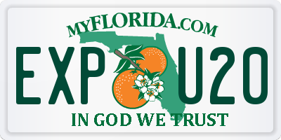 FL license plate EXPU20
