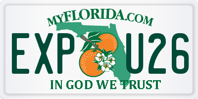 FL license plate EXPU26