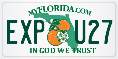 FL license plate EXPU27