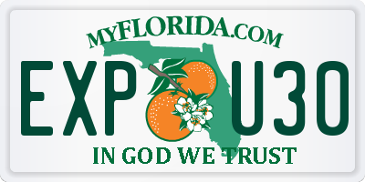 FL license plate EXPU30