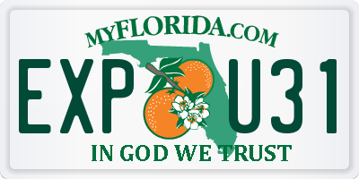 FL license plate EXPU31