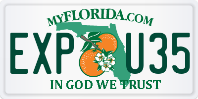 FL license plate EXPU35