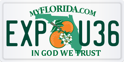 FL license plate EXPU36