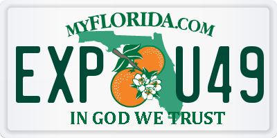 FL license plate EXPU49