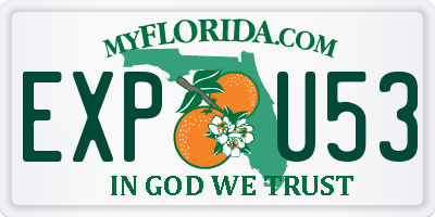 FL license plate EXPU53