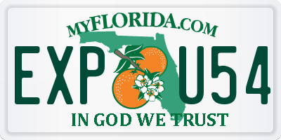 FL license plate EXPU54