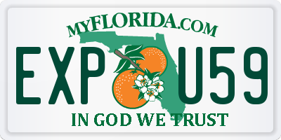 FL license plate EXPU59