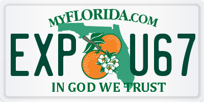 FL license plate EXPU67
