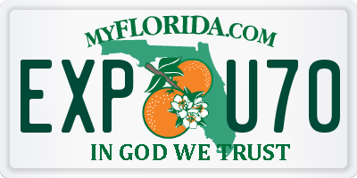 FL license plate EXPU70