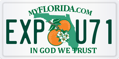 FL license plate EXPU71