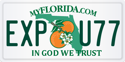 FL license plate EXPU77
