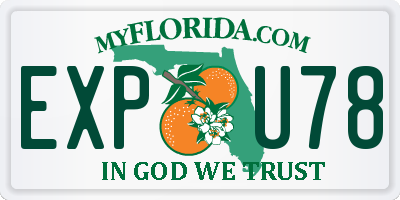 FL license plate EXPU78