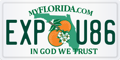 FL license plate EXPU86
