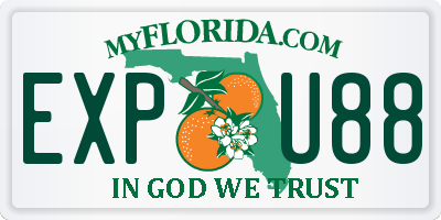 FL license plate EXPU88