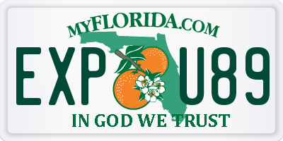 FL license plate EXPU89