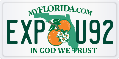 FL license plate EXPU92