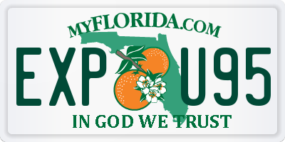 FL license plate EXPU95