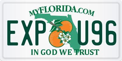 FL license plate EXPU96