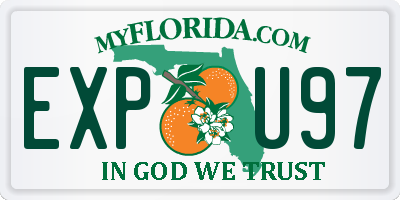 FL license plate EXPU97