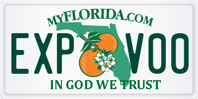 FL license plate EXPV00