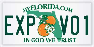 FL license plate EXPV01