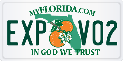 FL license plate EXPV02
