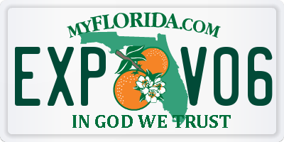 FL license plate EXPV06