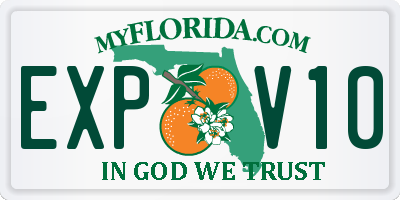 FL license plate EXPV10