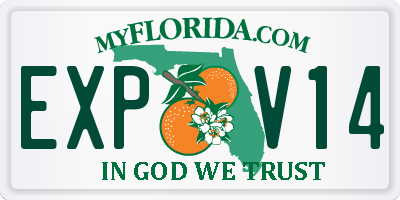 FL license plate EXPV14