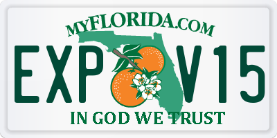 FL license plate EXPV15