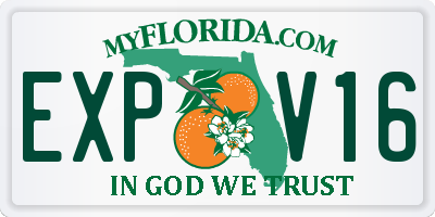 FL license plate EXPV16