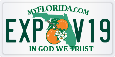 FL license plate EXPV19