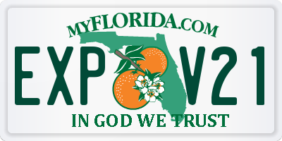 FL license plate EXPV21