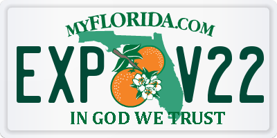 FL license plate EXPV22