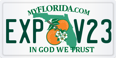 FL license plate EXPV23