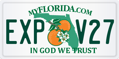 FL license plate EXPV27