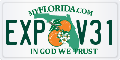 FL license plate EXPV31