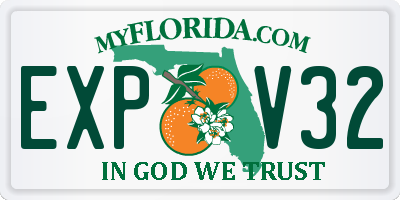 FL license plate EXPV32