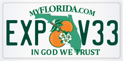 FL license plate EXPV33